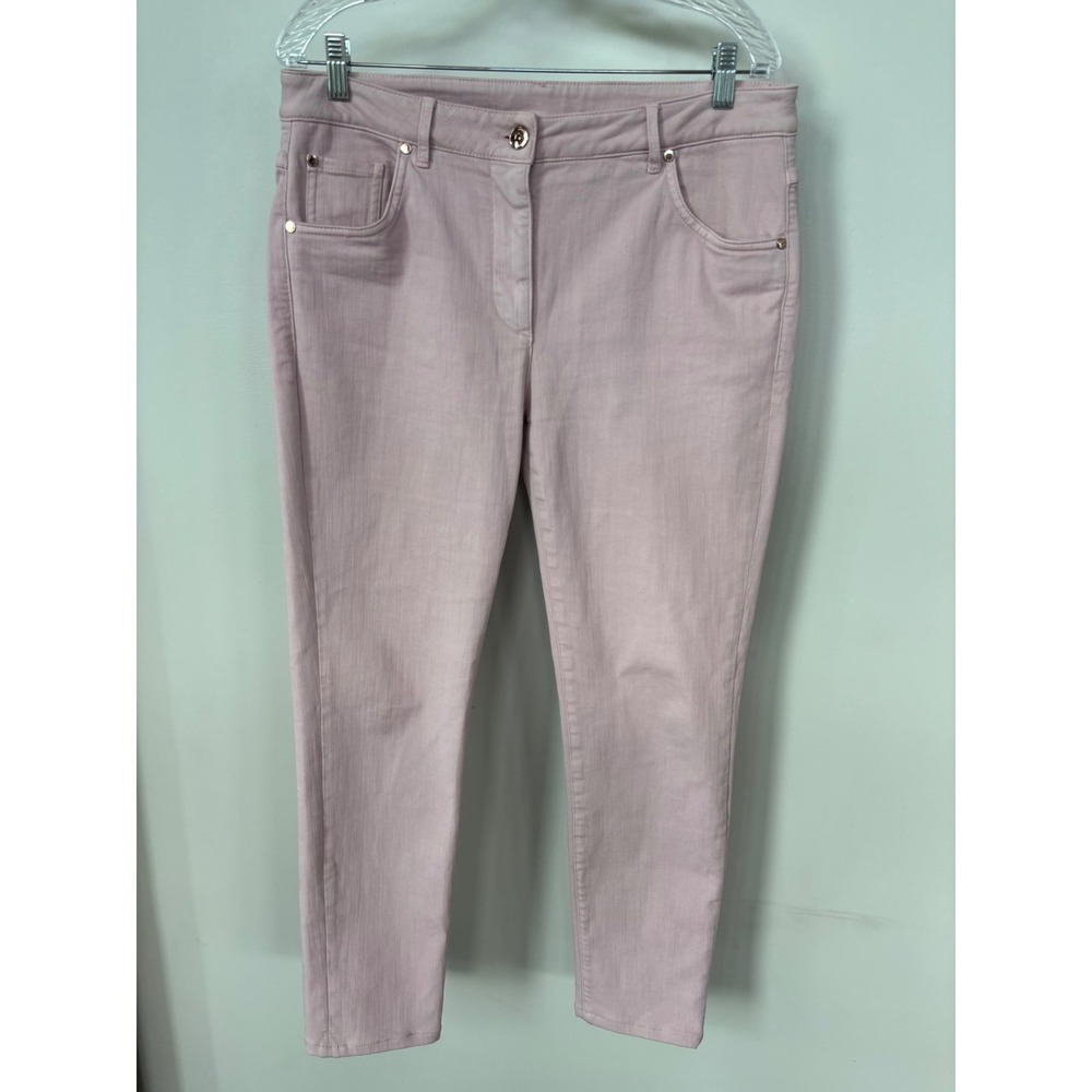 Brunello‎ Cucinelli Pink High Waist Extra Skinny Fit Monili Trim Jeans USA 10